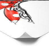 Poster Illustration de mode femme en châle rouge (Coin)