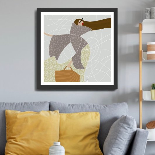 Poster Illustration de mode Grace in Chaotic Currents