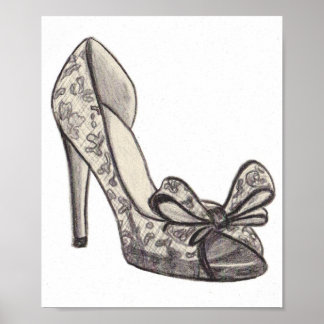 Poster Illustration de mode originale de la chaussure Val