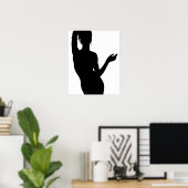 Poster Illustration de mode silhouette (Bureau à domicile)