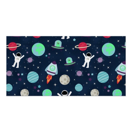 Poster illustration de motif spatial (Devant)