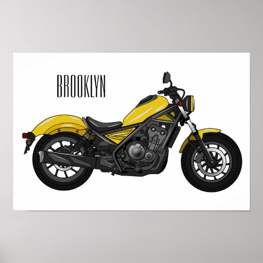 Poster Illustration de moto Cruiser (Devant)