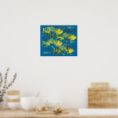 Poster illustration de mots de pêche (Cuisine)