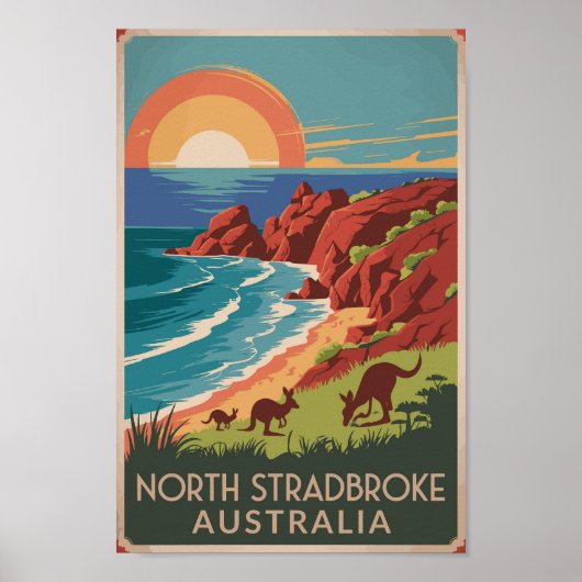 Poster Illustration de North Stradbreak Island Kangaroos (Devant)