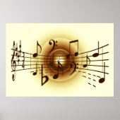 Poster Illustration de notes musicales (Devant)