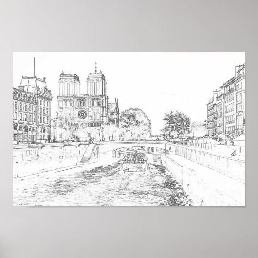 Poster Illustration de Notre Dame de Paris (Devant)