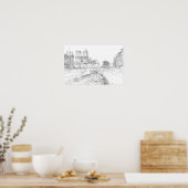 Poster Illustration de Notre Dame de Paris (Cuisine)