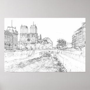 Poster Illustration de Notre Dame de Paris