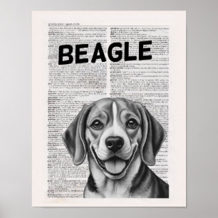 Poster Illustration de page du dictionnaire beagle