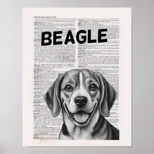Poster Illustration de page du dictionnaire beagle (Devant)