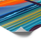 Poster Illustration de palme de coucher de soleil orange  (Coin)