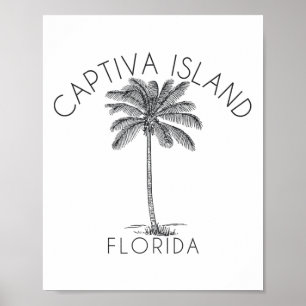 Poster Illustration de palmier de design de plage de l'îl