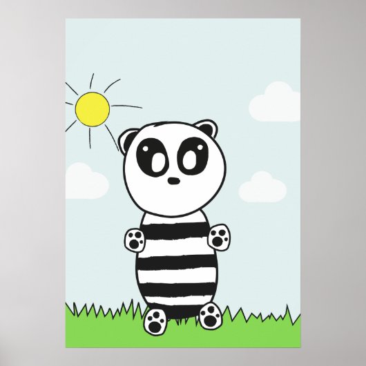 Poster Illustration de Panda Mignon (Devant)