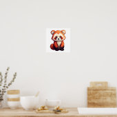 Poster Illustration de panda rouge caricature (Cuisine)