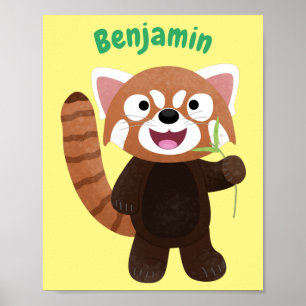 Poster Illustration de panda rouge mignon