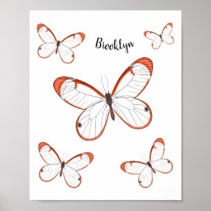 Poster Illustration de papillon en verre