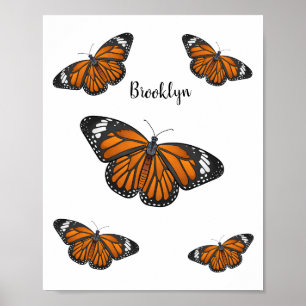 Poster Illustration de papillon monarque