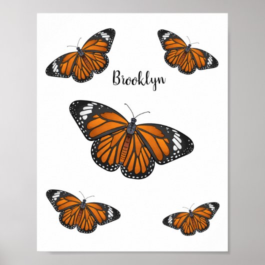 Poster Illustration de papillon monarque (Devant)