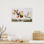 Poster Illustration de papillon vintage (Cuisine)