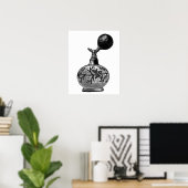 Poster Illustration de parfum vintage noir et blanc (Bureau à domicile)
