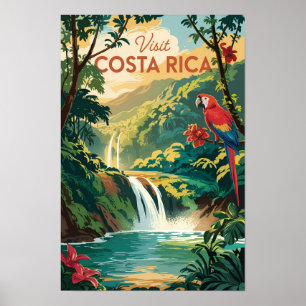 Poster Illustration de perroquet du Costa Rica Art de voy