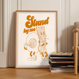 Poster Illustration de petit-déjeuner rétro de diner vint