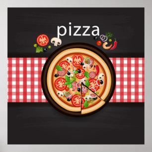 Poster Illustration de pizza