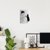 Poster Illustration de poing de chat minimaliste (Bureau à domicile)