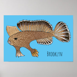Poster Illustration de poisson à main