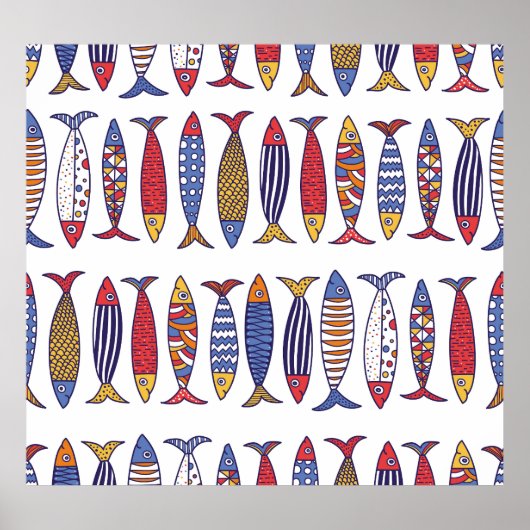 Poster Illustration de poisson mignon : Enfants Arrière - (Devant)