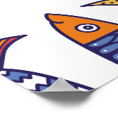 Poster Illustration de poisson mignon : Enfants Arrière - (Coin)