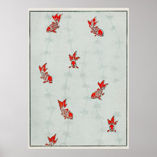 Poster Illustration de poisson rouge sans joint (Devant)
