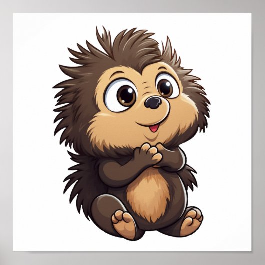 Poster Illustration de porcupine de dessin (Devant)