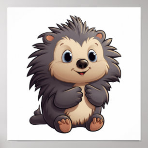 Poster Illustration de porcupine de dessin