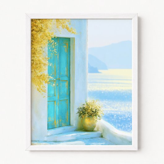 Poster Illustration de pot de fleurs jaune