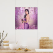 Poster Illustration de printemps belle femme Imaginaire a (Cuisine)