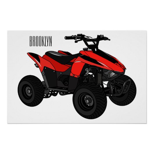 Poster Illustration de Quad bike atv (Devant)