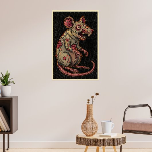 Poster Illustration de rat zombie effrayant (Salon 3)