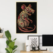 Poster Illustration de rat zombie effrayant (Bureau à domicile)