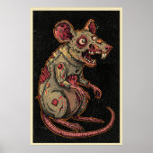 Poster Illustration de rat zombie effrayant (Devant)