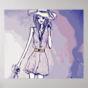 Poster Illustration de recherche de mode d'affiche