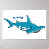 Poster Illustration de requin marteau (Devant)