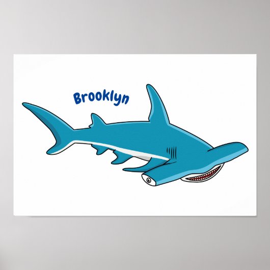 Poster Illustration de requin marteau (Devant)