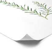 Poster Illustration de romarin | Herbes Cuisine Mur Art (Coin)