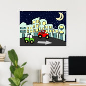 Poster Illustration de rue (Bureau à domicile)