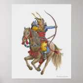Poster Illustration de Samurai sur l'arc à cheval (Devant)