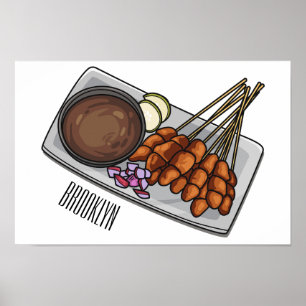 Poster Illustration de Satay