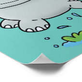 Poster Illustration de saut en hippo mignon (Coin)