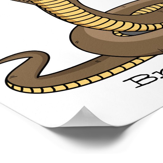 Poster Illustration de serpent à cobra Brown (Coin)
