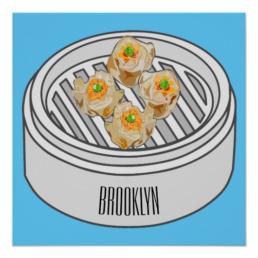 Poster Illustration de Shumai dim sum (Devant)